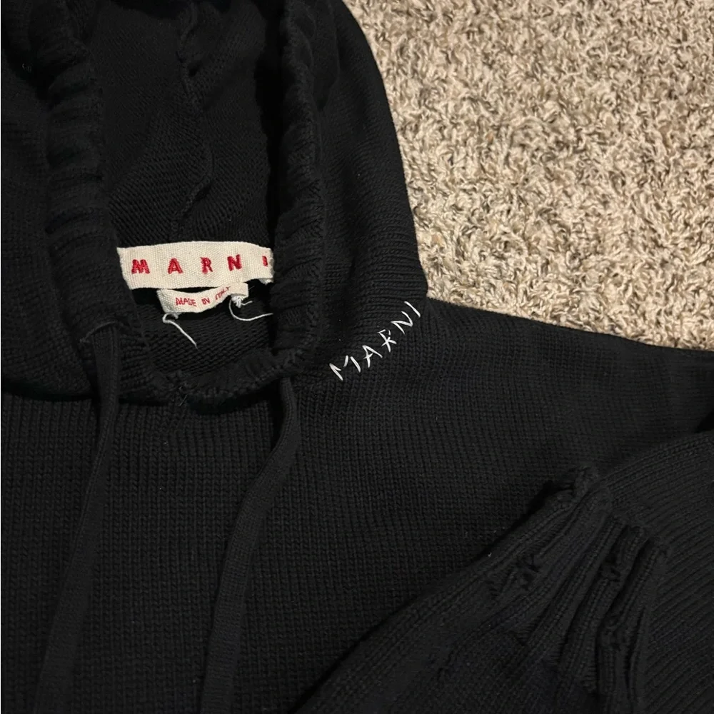 Marni Black Textured Hoodie - Picture 3 of 4